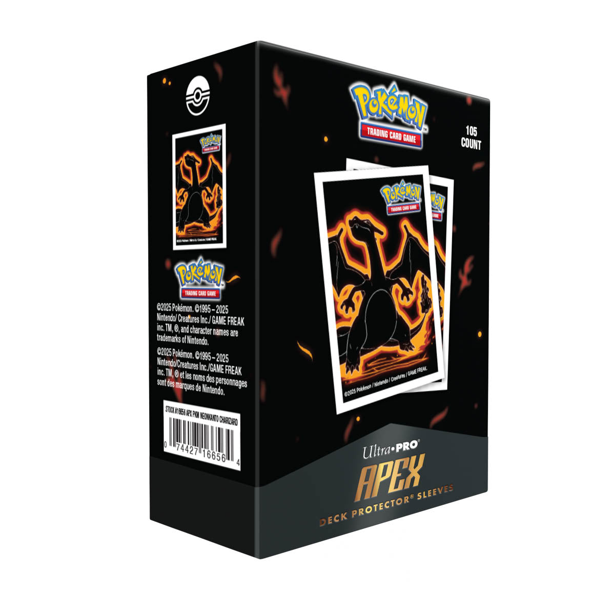 Ultra Pro - Pokémon JCC - Sachet de 105 Protèges-Cartes Apex Neon Kanto Dracaufeu - UK (Précommande)